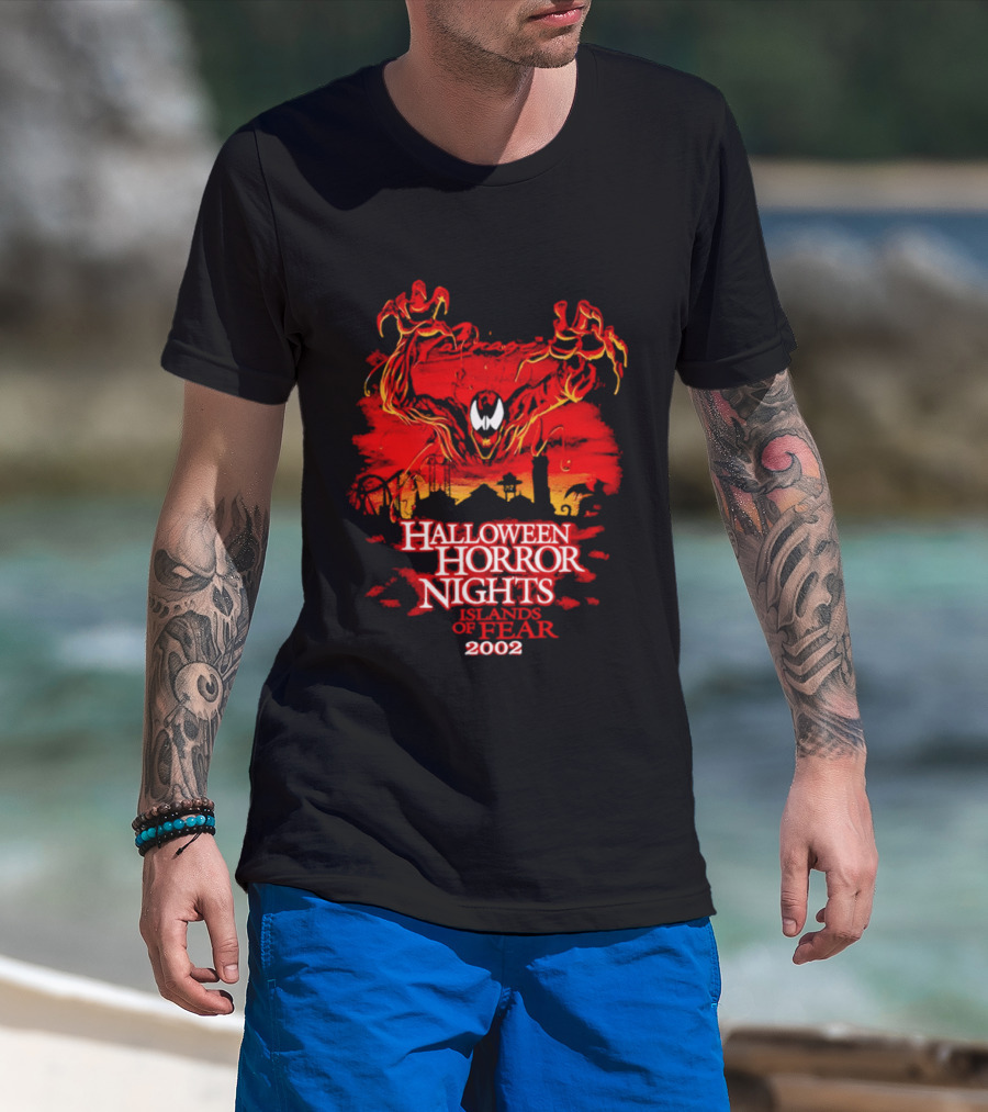 Carnage Halloween Horror Nights Islands Of Fear 2002 T-Shirt