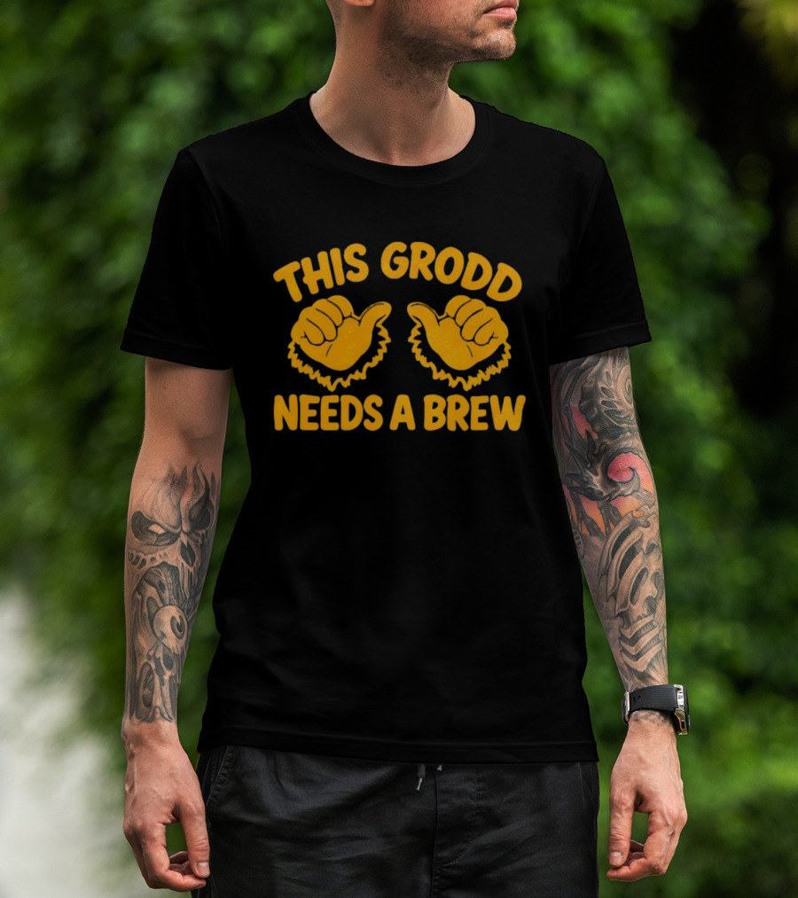 This Grodd Needs A Brew Funny Gorilla Grodd Thumbs Up T-Shirt