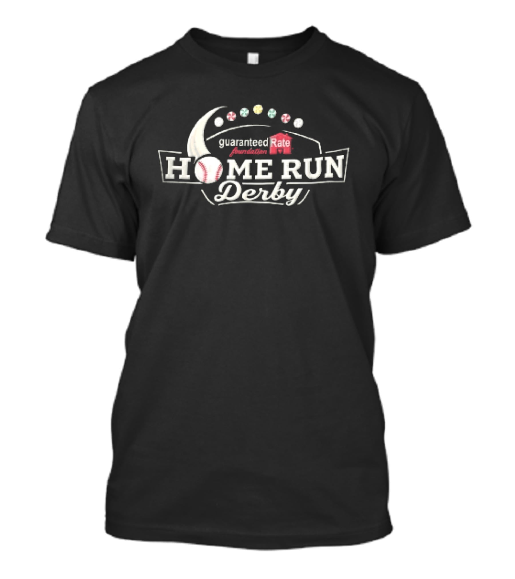 Guaranteed Rate Foundation Home Run Derby Baseball Peppermint Candy Motion Trail T-Shirt