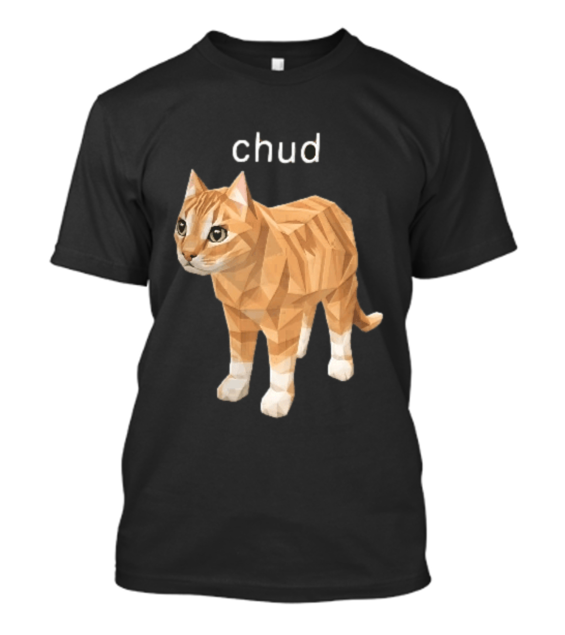Chud Low Poly Geometric Orange Tabby Cat T-Shirt