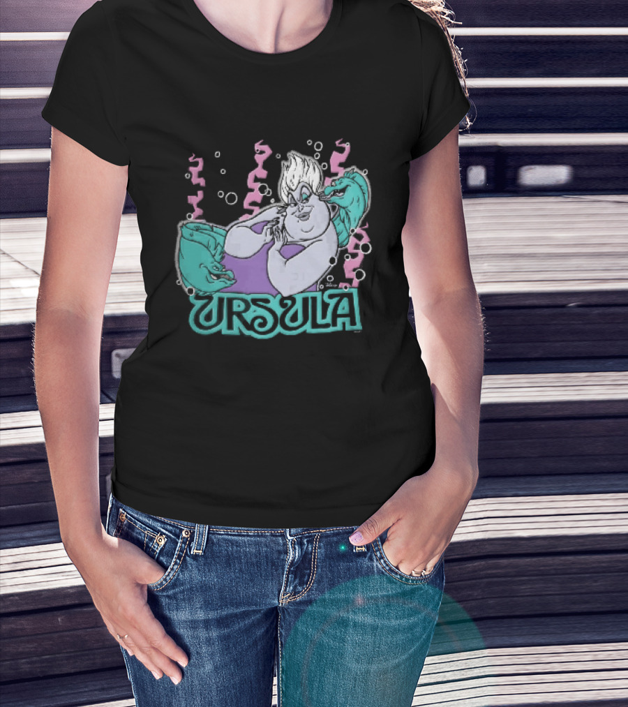 Disney Ursula Sea Witch Villain Eels Bubbles Seaweed T-Shirt