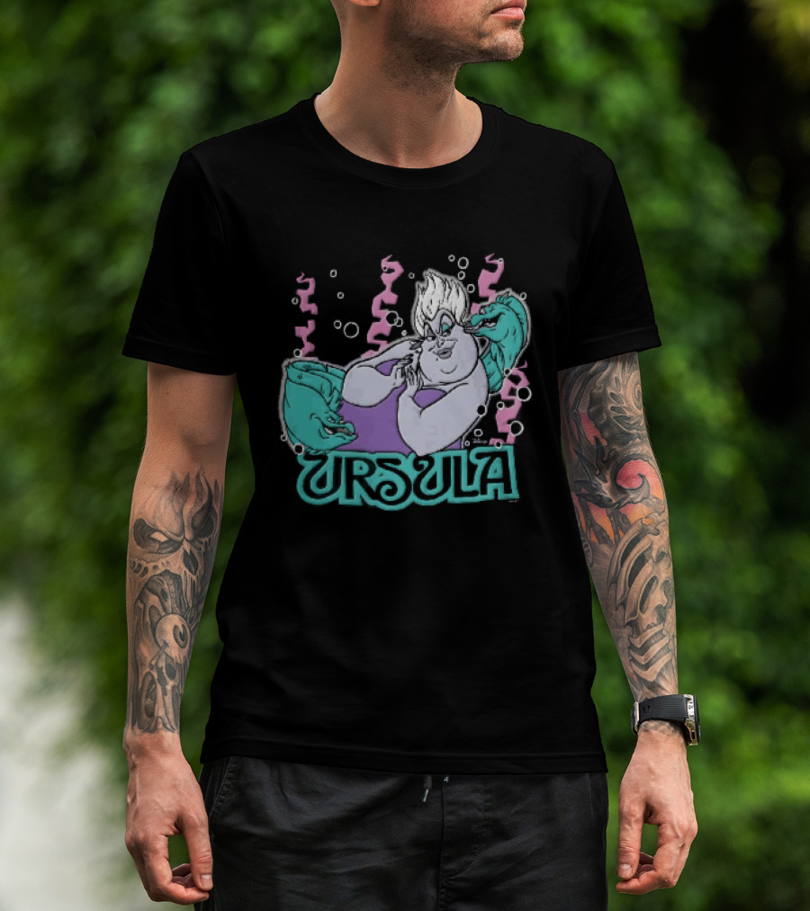 Disney Ursula Sea Witch Villain Eels Bubbles Seaweed T-Shirt