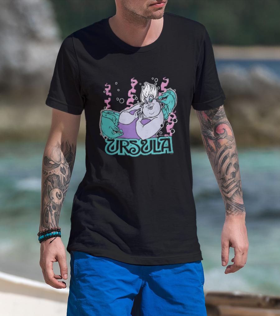 Disney Ursula Sea Witch Villain Eels Bubbles Seaweed T-Shirt