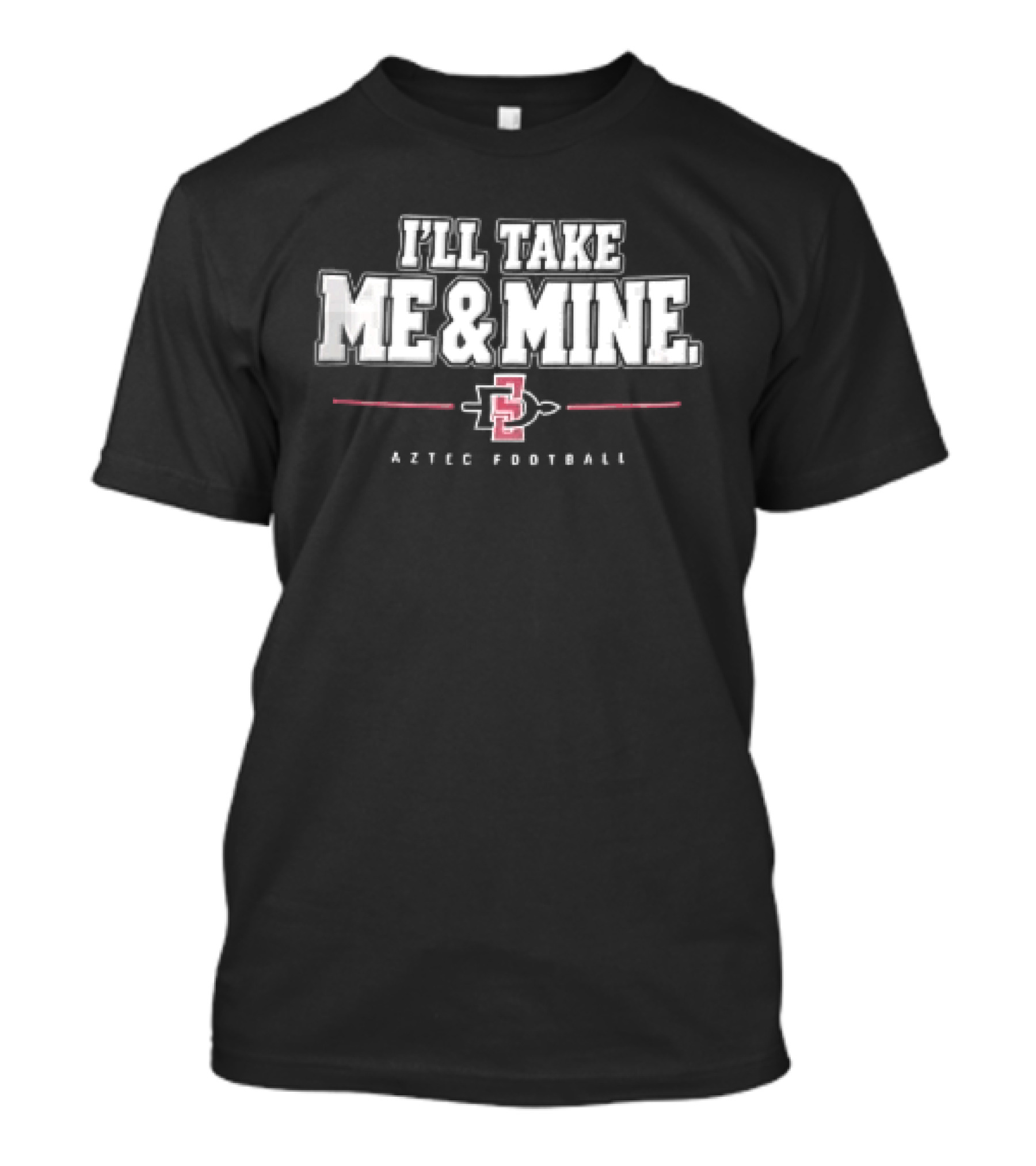 San Diego State Aztecs I'll Take Me And Mine Aztec Football Interlocking Monogram T-Shirt