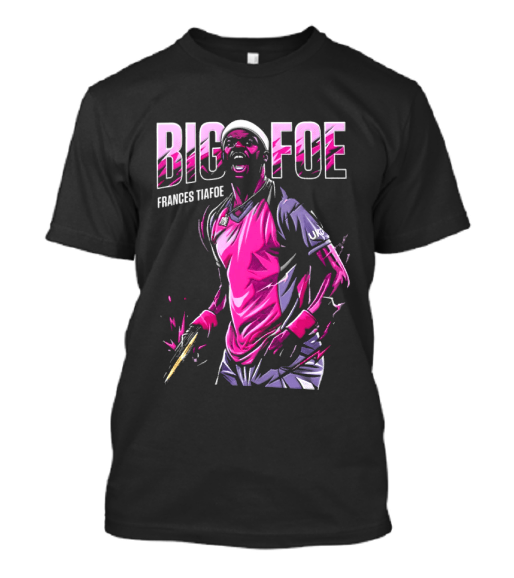 Frances Tiafoe Big Foe Tennis Scream Dynamic Pink Energy T-Shirt