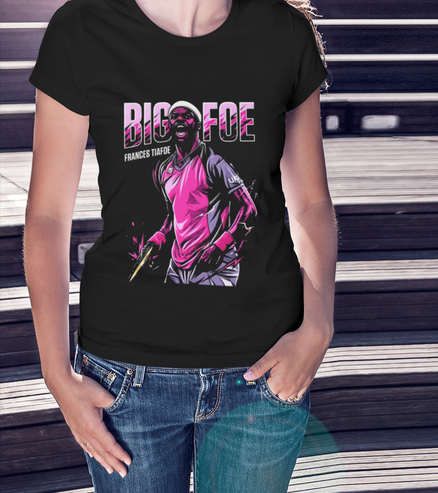 Frances Tiafoe Big Foe Tennis Scream Dynamic Pink Energy T-Shirt