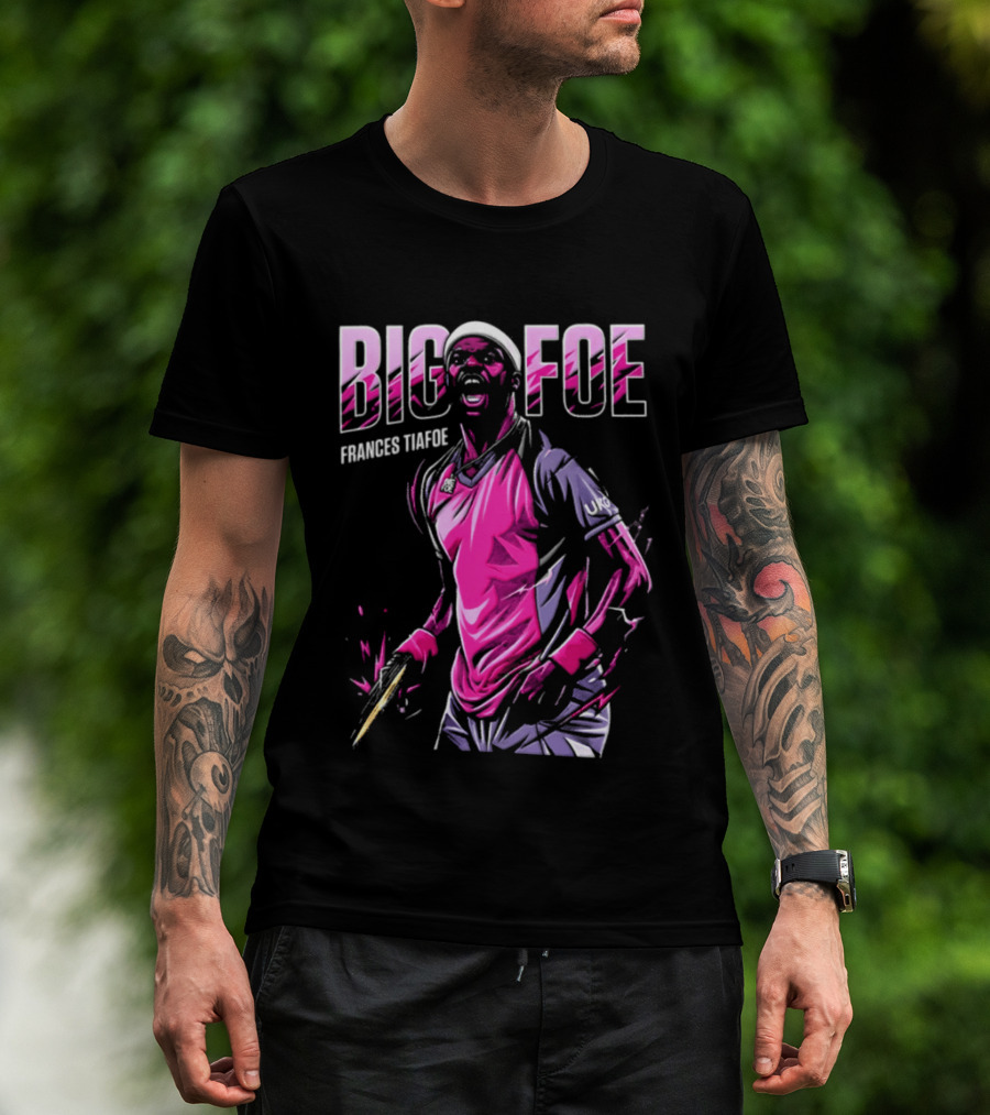 Frances Tiafoe Big Foe Tennis Scream Dynamic Pink Energy T-Shirt