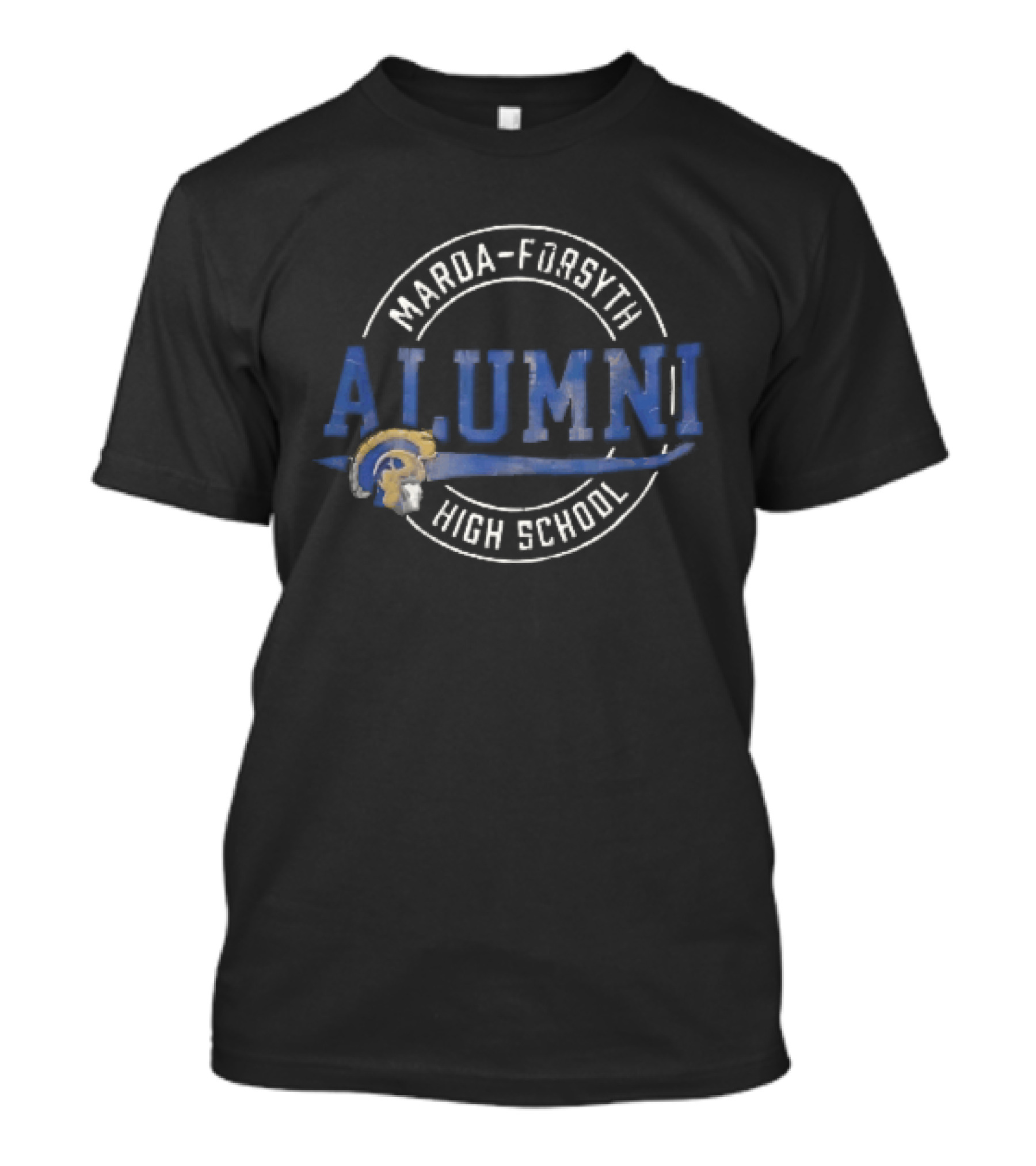 Maroa Forsyth High School Alumni Trojan Helmet Swoosh Frame T-Shirt