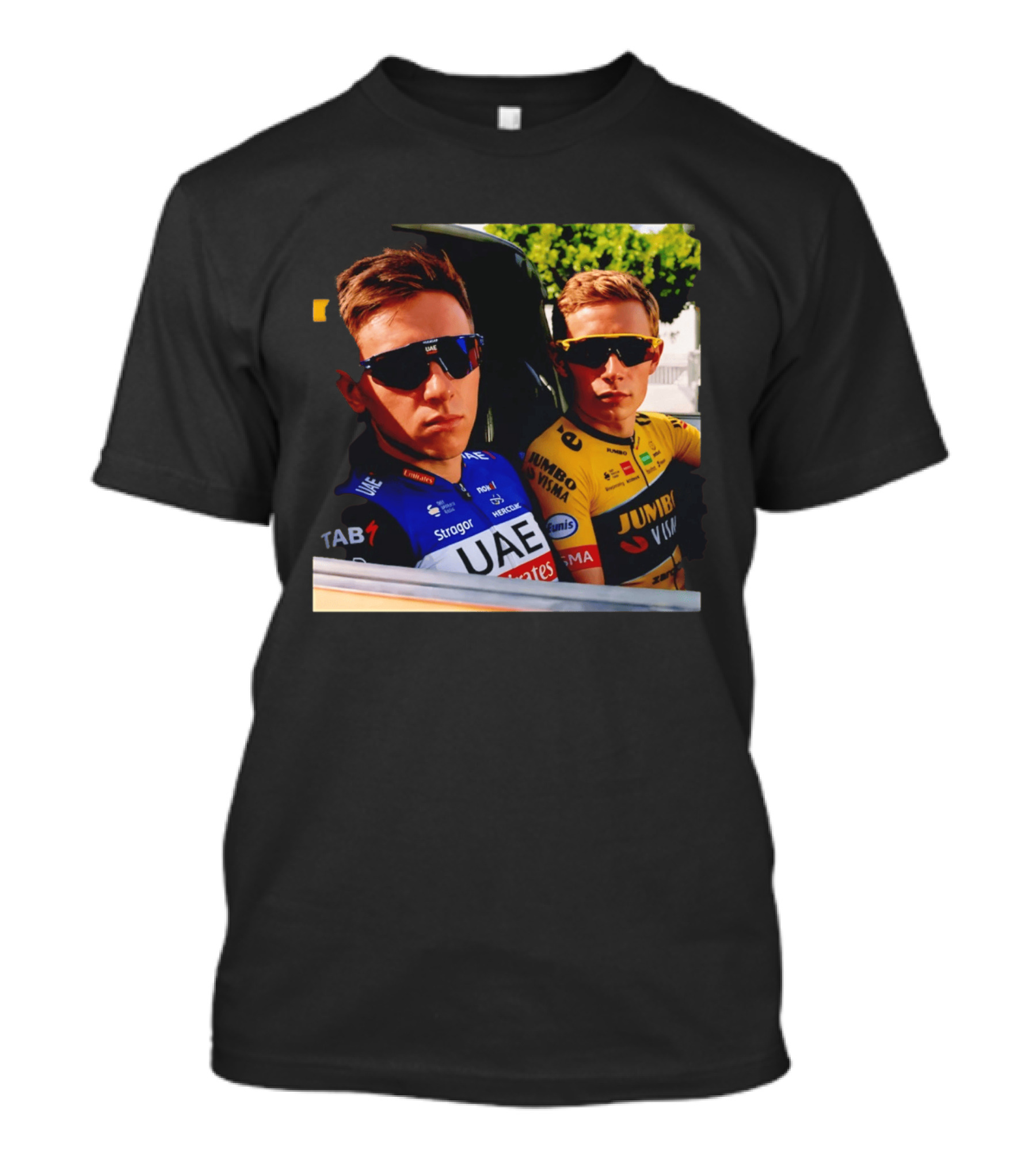 UAE Team Emirates And Jumbo Visma Cycling Rivals Tadej Pogačar Jonas Vingegaard T-Shirt