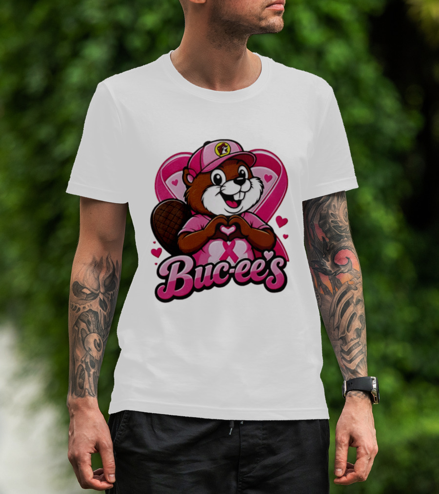 Buc Ee's Pink Ribbon Beaver Breast Cancer Awareness T-Shirt