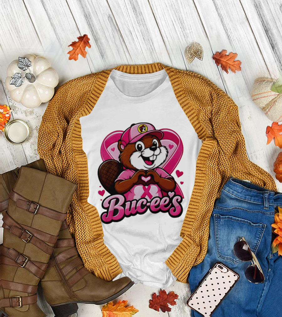 Buc Ee's Pink Ribbon Beaver Breast Cancer Awareness T-Shirt