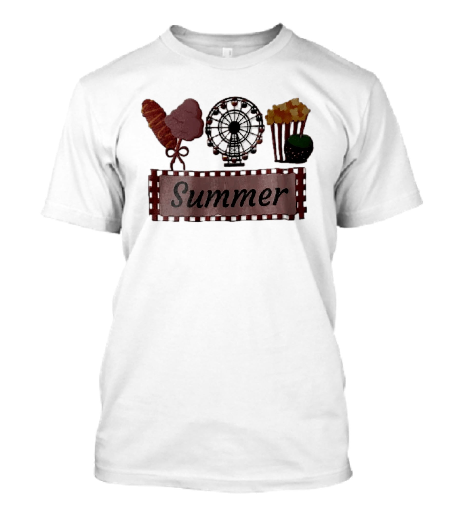 Summer Corn Dog Cotton Candy Ferris Wheel Popcorn Caramel Apple T-Shirt