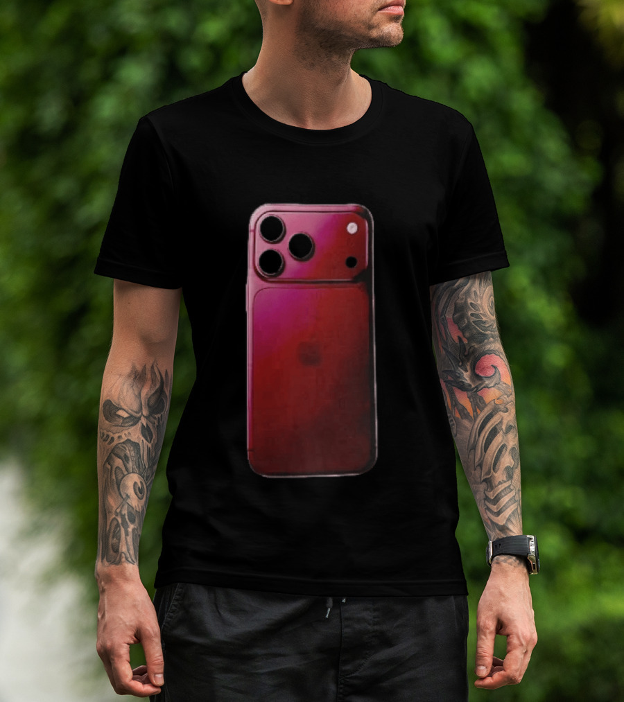 Apple Deep Burgundy Concept Smartphone Rear Camera Island Glass Back T-Shirt