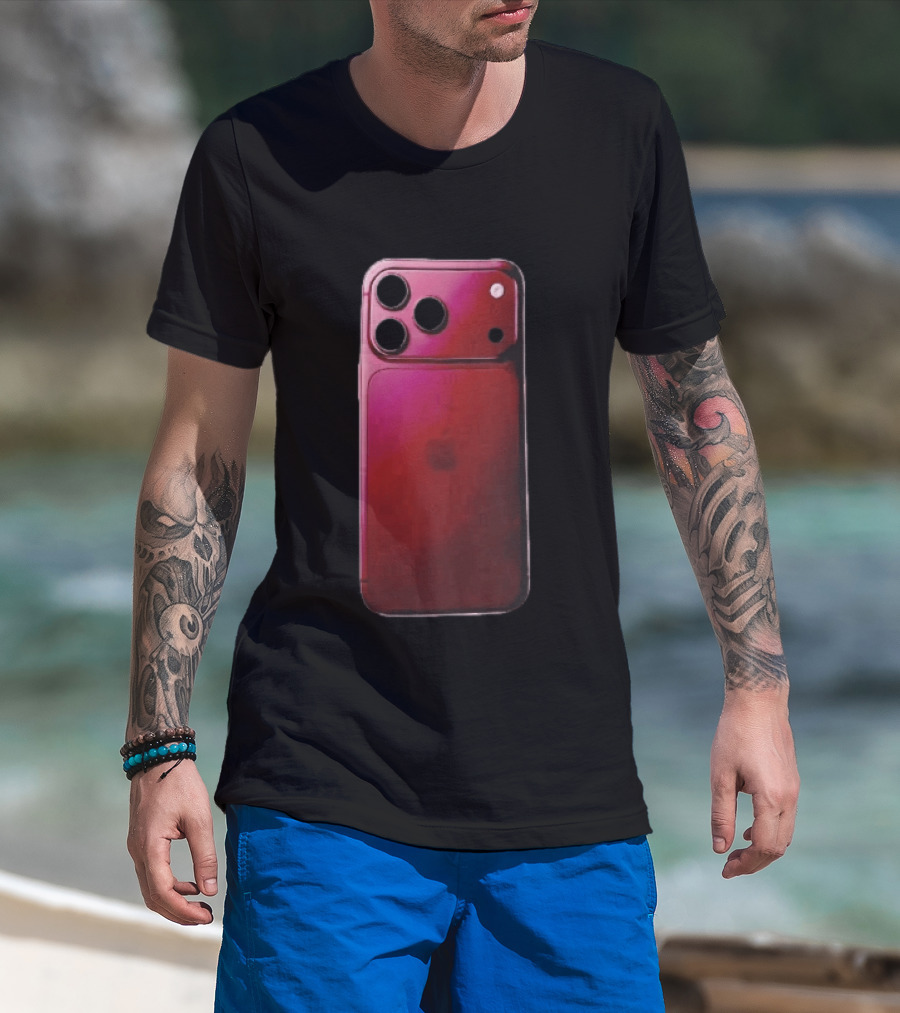 Apple Deep Burgundy Concept Smartphone Rear Camera Island Glass Back T-Shirt