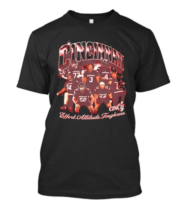 Cincinnati Bearcats Effort Attitude Toughness NCAA College Football Team Collage T-Shirt