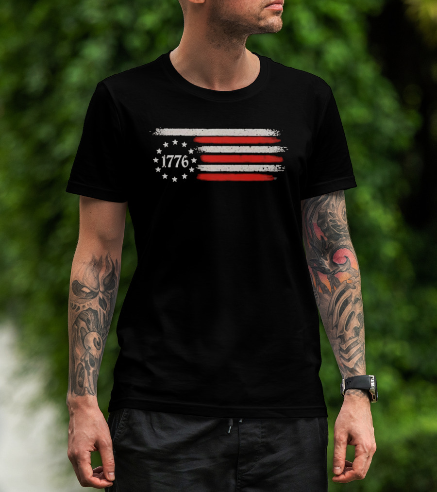 Imagine A Country So Great Even The People 1776 USA Flag Stars Stripes T-Shirt