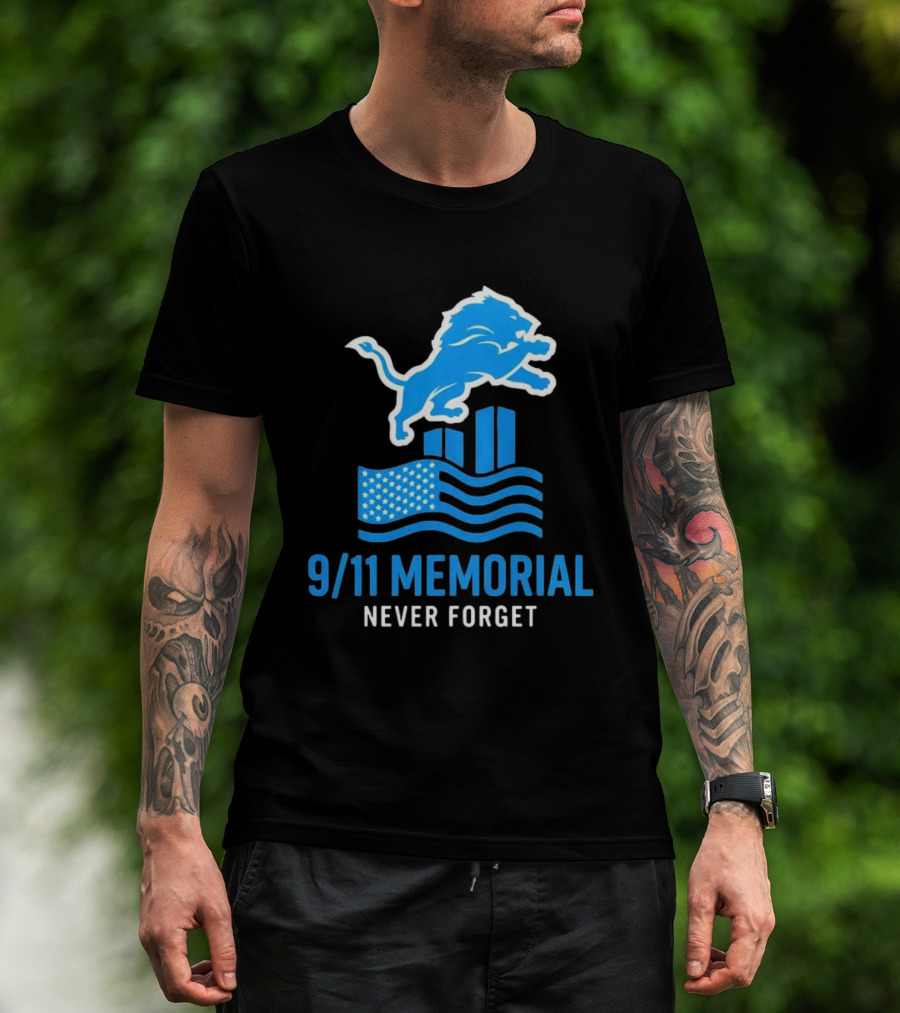 Detroit Lions 9/11 Memorial Never Forget 2026 T-Shirt