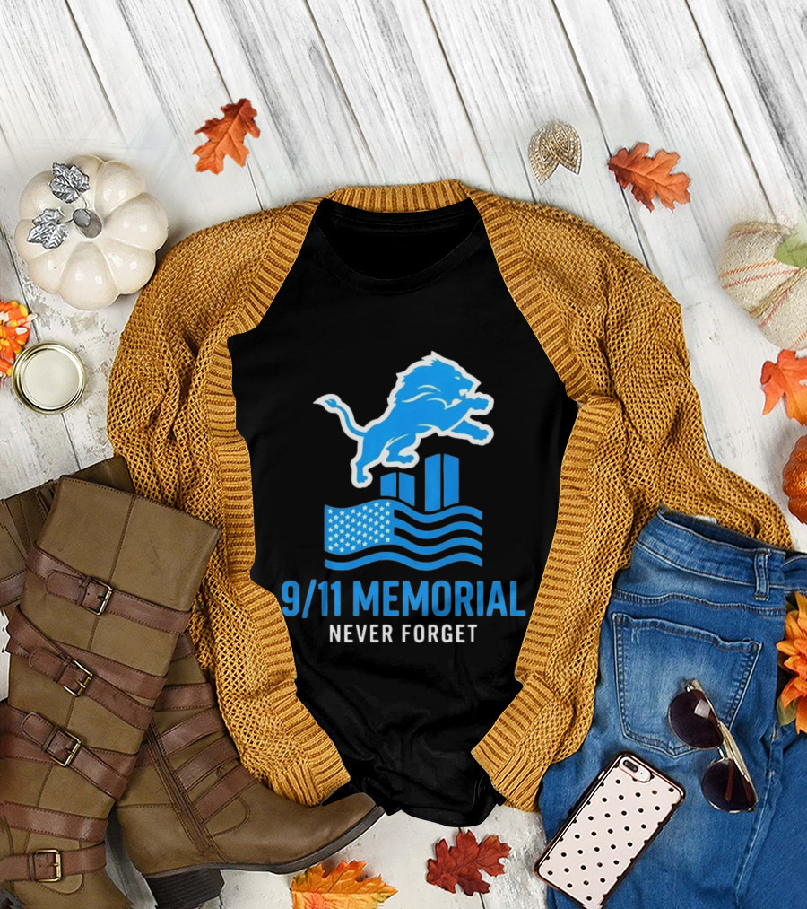 Detroit Lions 9/11 Memorial Never Forget 2026 T-Shirt