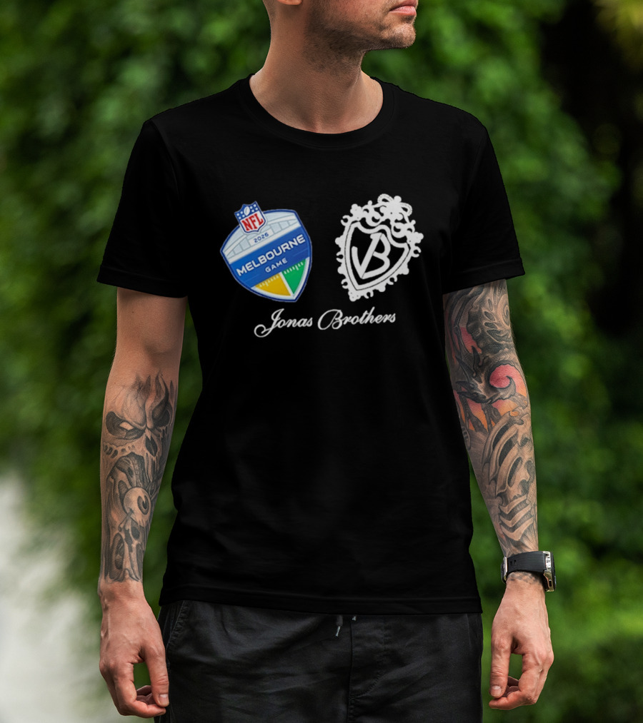 NFL 2026 Melbourne Game Jonas Brothers VB Crest T-Shirt