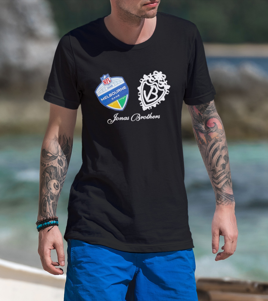 NFL 2026 Melbourne Game Jonas Brothers VB Crest T-Shirt