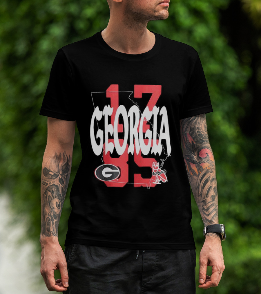 Georgia Bulldogs 13 Campus Store Ovo Black T-Shirt