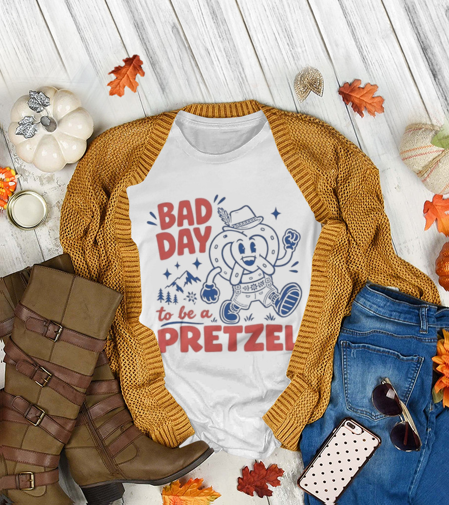 Bad Day To Be A Pretzel Cartoon Character Adventure T-Shirt