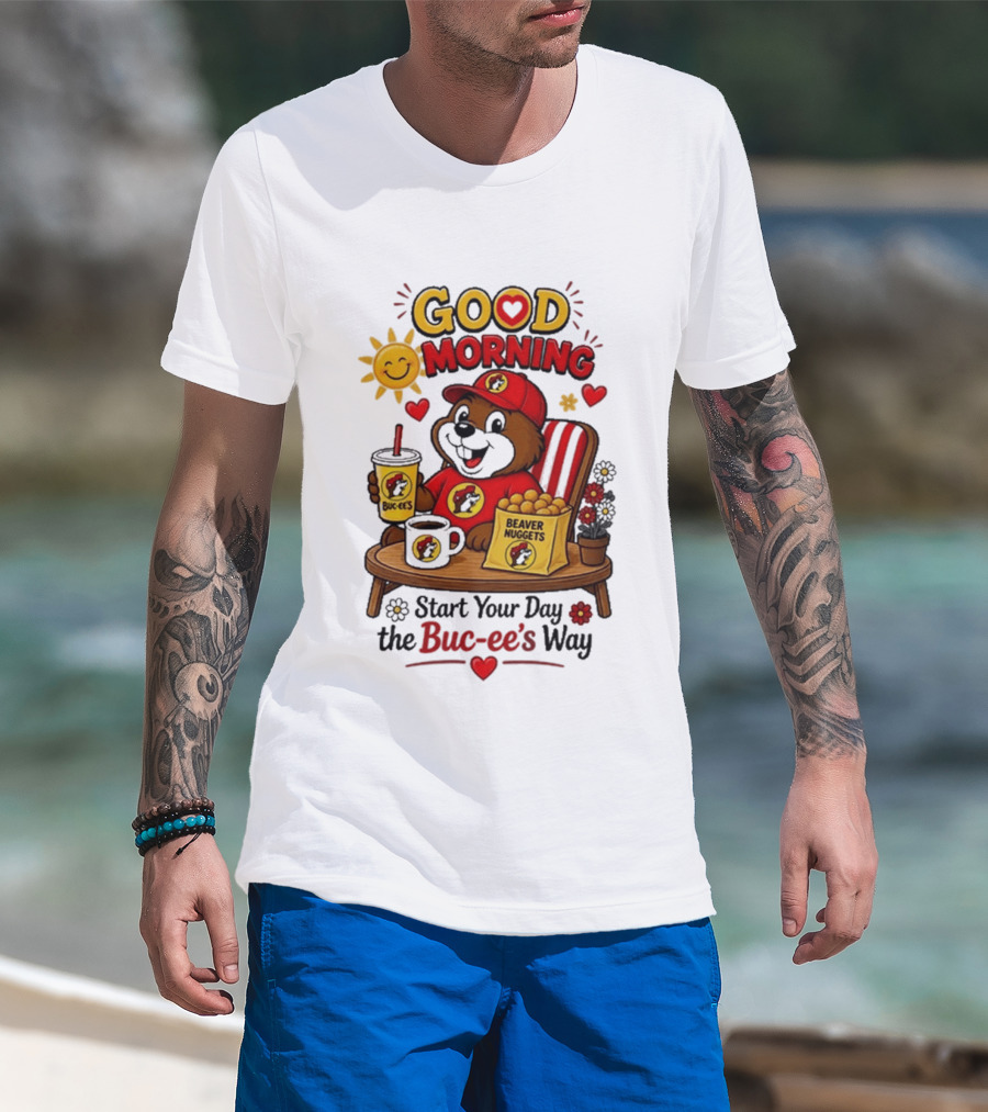 Good Morning Beaver Nuggets Buc Ee's Start Your Day The Buc Ee's Way T-Shirt