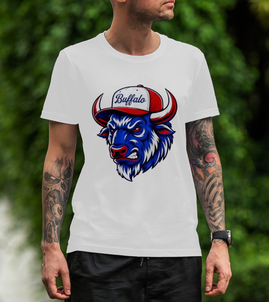 Buffalo Bison Bull Hat Sports T-Shirt