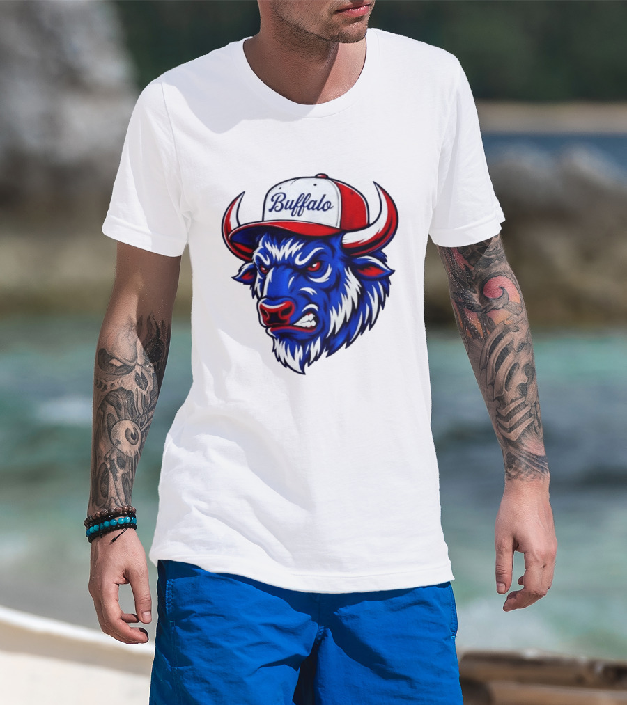 Buffalo Bison Bull Hat Sports T-Shirt
