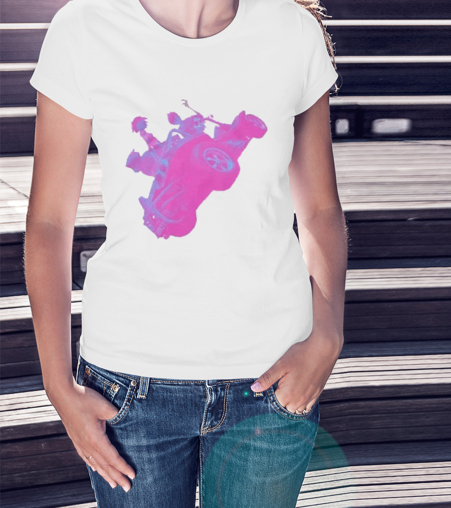 Hot Topic Gorillaz Neon Buggy Pink Blue Vehicle T-Shirt