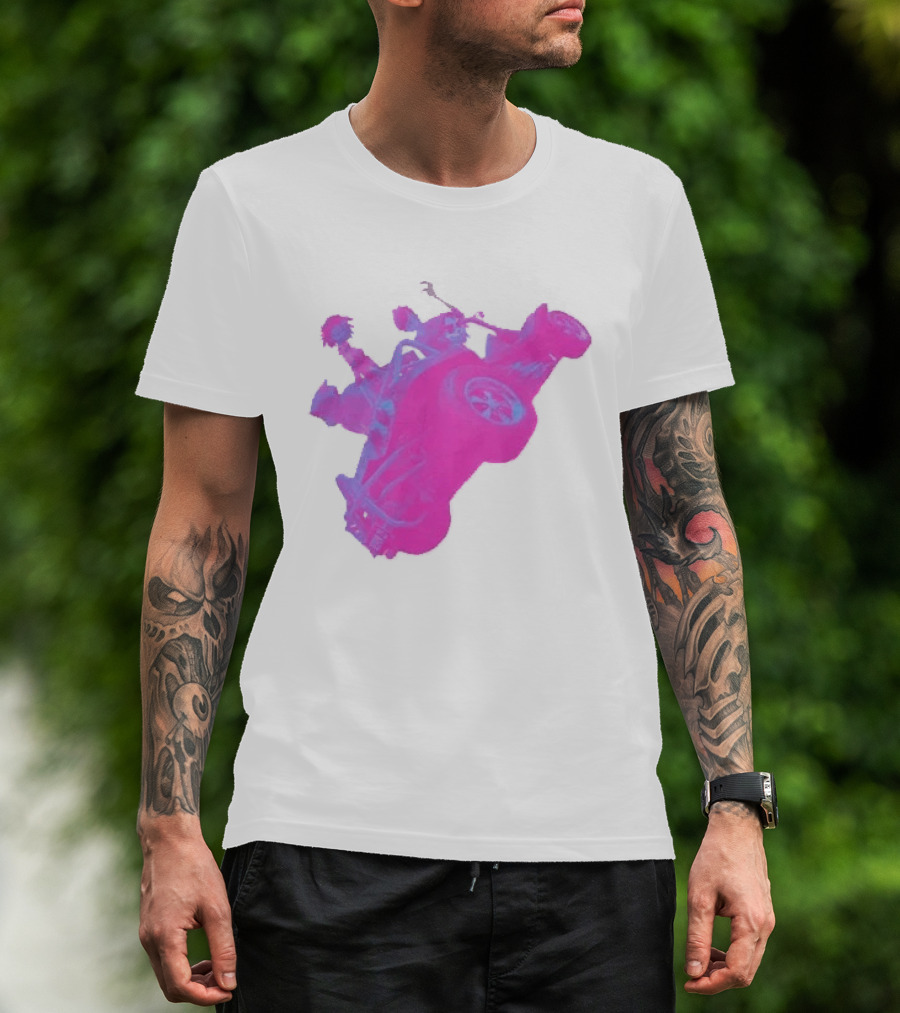 Hot Topic Gorillaz Neon Buggy Pink Blue Vehicle T-Shirt