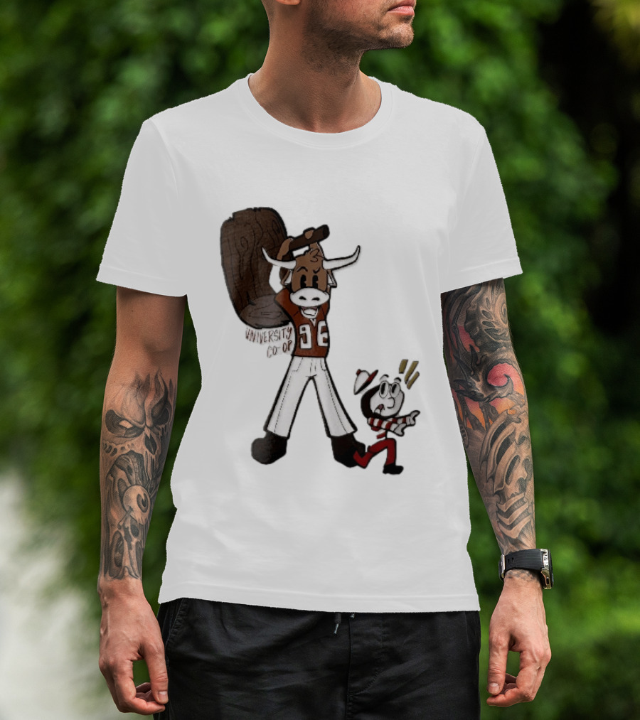 Texas Longhorns University Co Op Cartoon Longhorn 96 Football T-Shirt