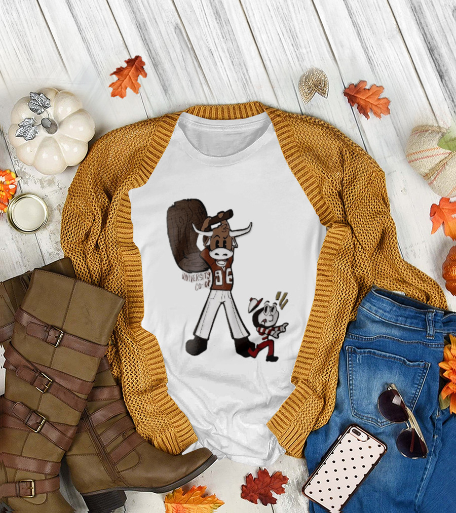 Texas Longhorns University Co Op Cartoon Longhorn 96 Football T-Shirt