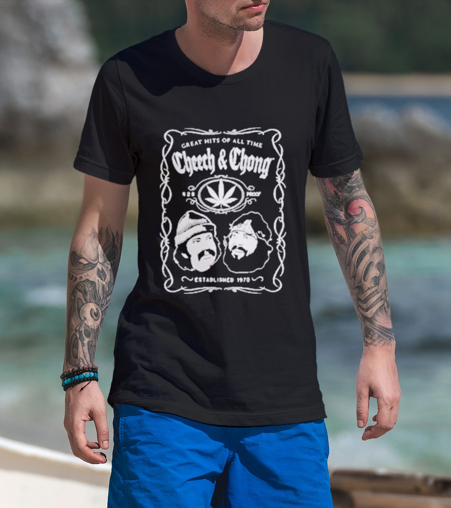 Cheech And Chong Greatest Of All Time 420 Comedy Cannabis 1978 Leaf T-Shirt