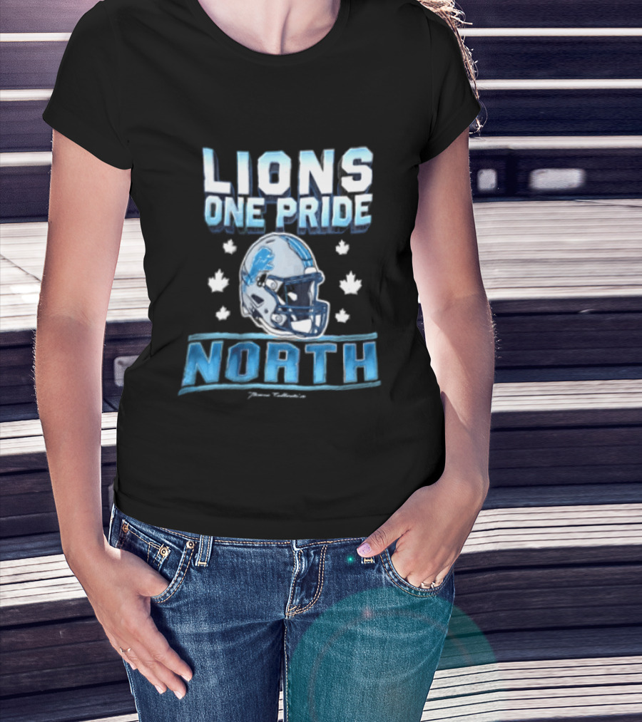 Lions One Pride North Detroit Lions Football Helmet Fan Gear T-Shirt