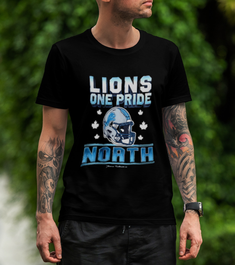 Lions One Pride North Detroit Lions Football Helmet Fan Gear T-Shirt