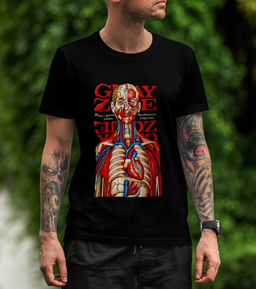 Grayzone Dont Ignore Revolutionize Anatomical Human Body Diagram T-Shirt
