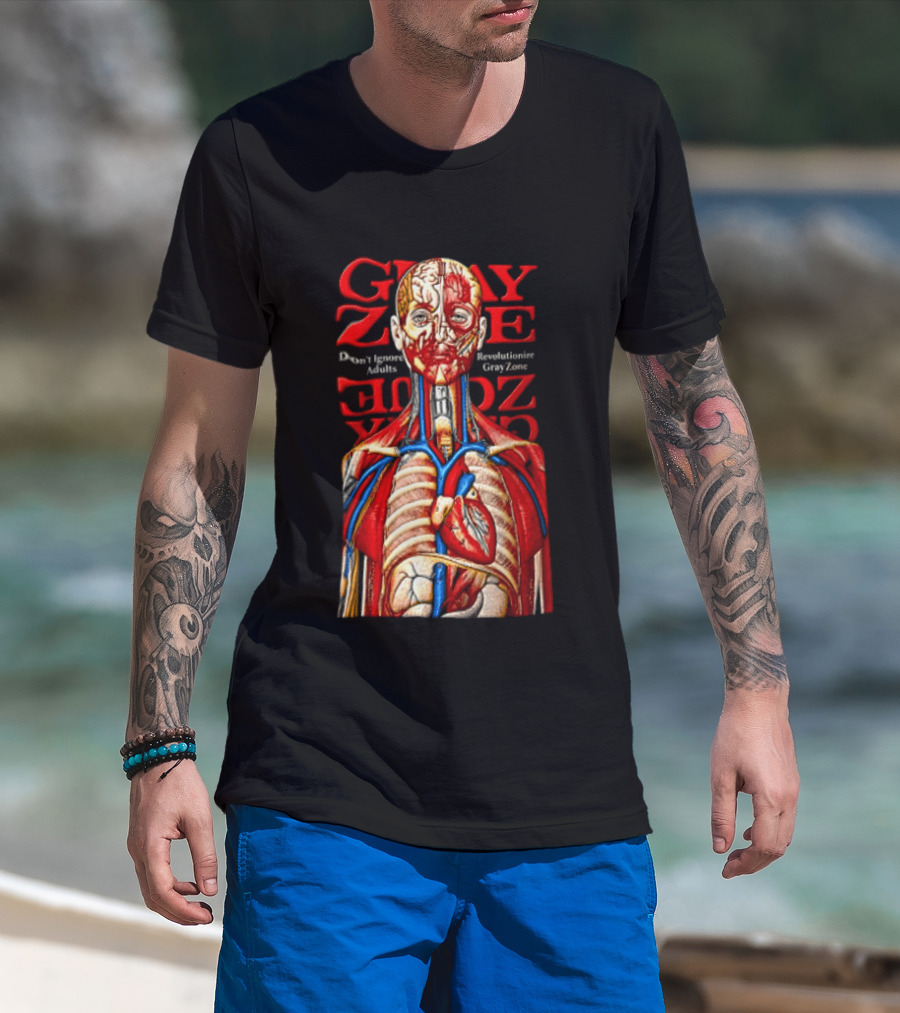 Grayzone Dont Ignore Revolutionize Anatomical Human Body Diagram T-Shirt