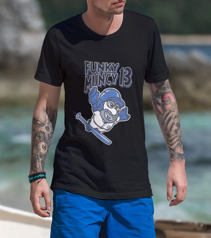 Funky Muncy 13 Baseball Cartoon T-Shirt