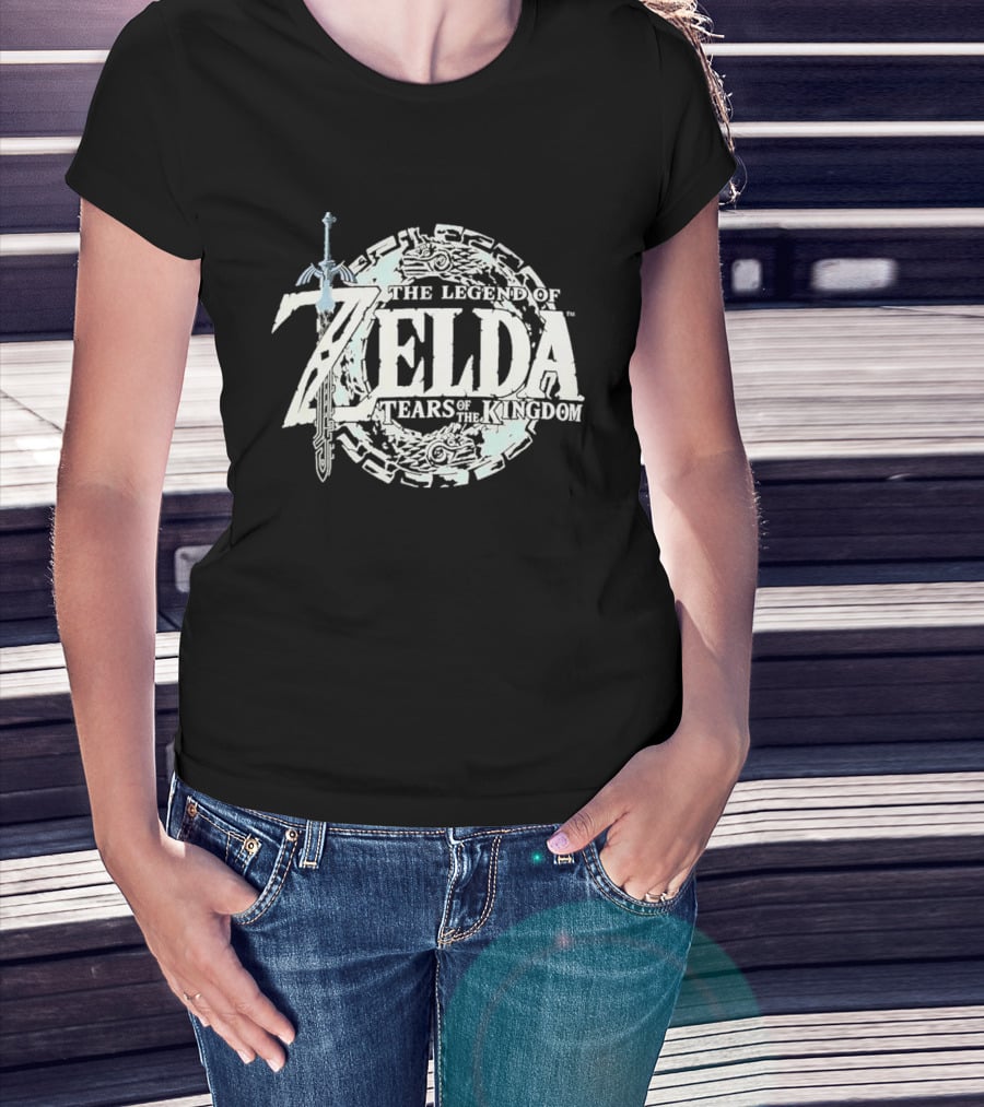 The Legend Of Zelda Tears Of The Kingdom Logo And Master Sword Element T-Shirt