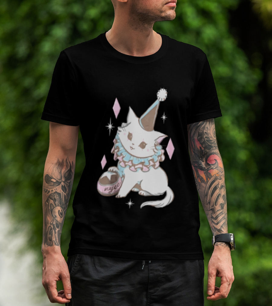 Popverse Superfans NYCC 2026 Mock Neck Cat Clown Nyeee T-Shirt