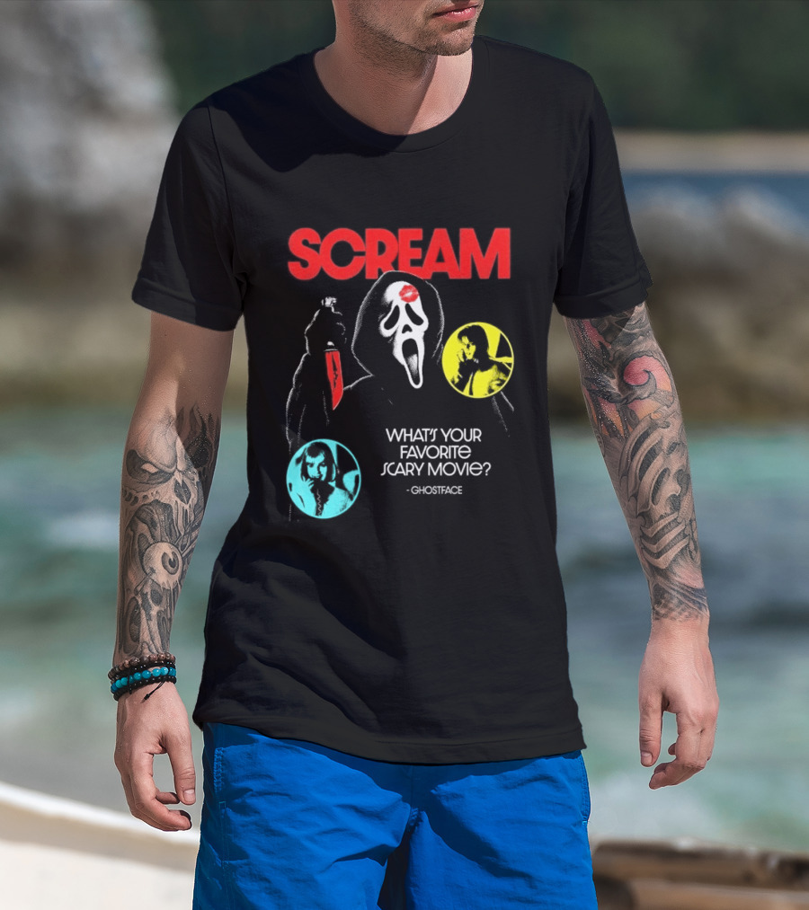 Scream Ghostface What's Your Favorite Scary Movie? T-Shirt