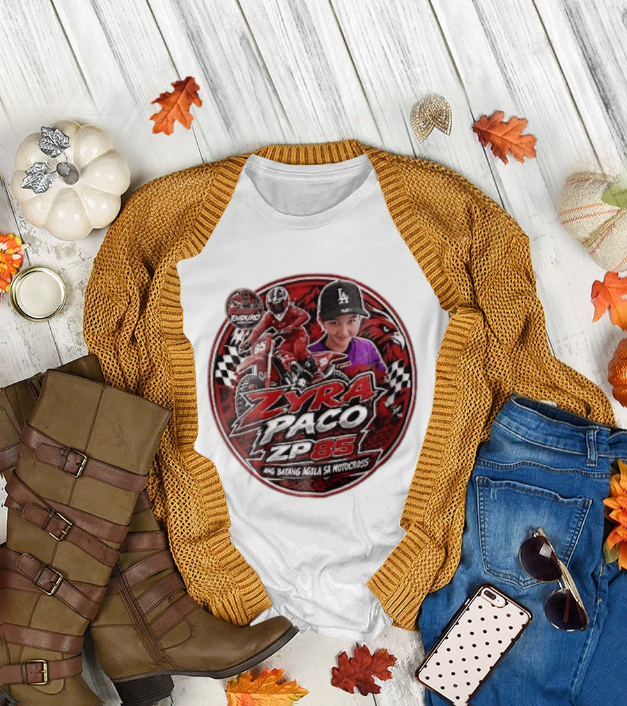 Zyra Paco ZP85 Enduro Ang Batang Agila SA Motocross Dirt Bike Rider Eagle Checkered Flags T-Shirt