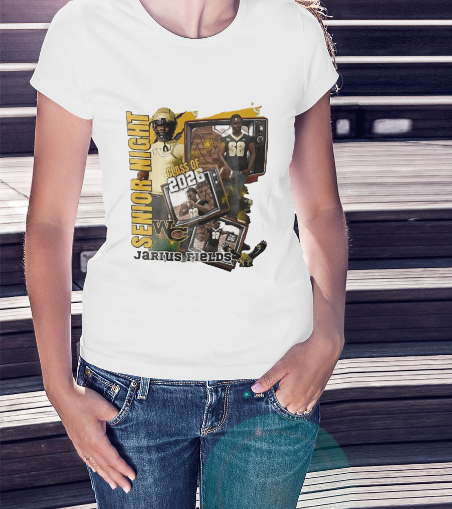 Senior Night Jarius Fields Class Of 2026 WC Football Player Collage T-Shirt