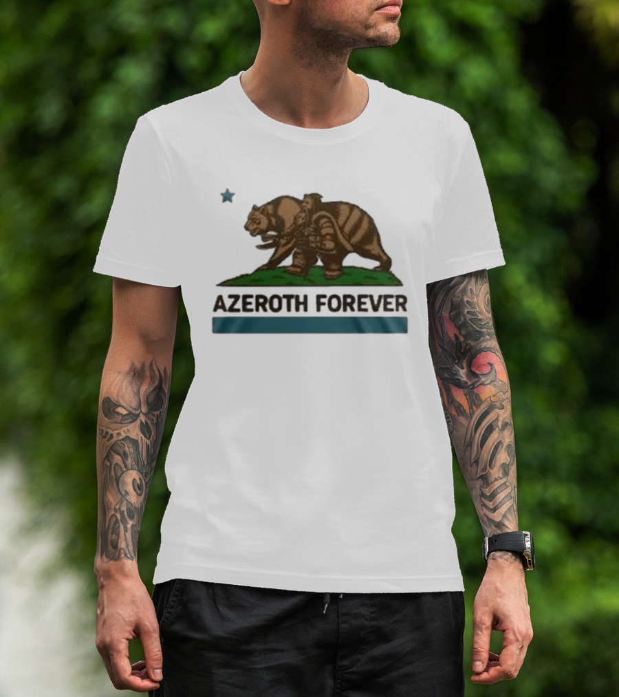 World Of Warcraft Azeroth Forever 2026 Special New California Republic Bear Warrior T-Shirt