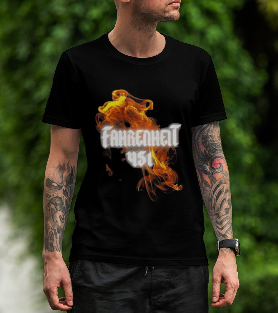 Fahrenheit 451 I'm With The Banned Books World Tour 2026 Flames T-Shirt