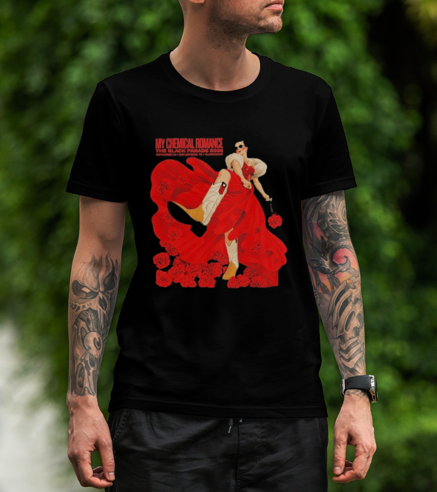 My Chemical Romance The Black Parade 2026 San Antonio September 12 Aladome Flower Dress Cowboy Boots T-Shirt