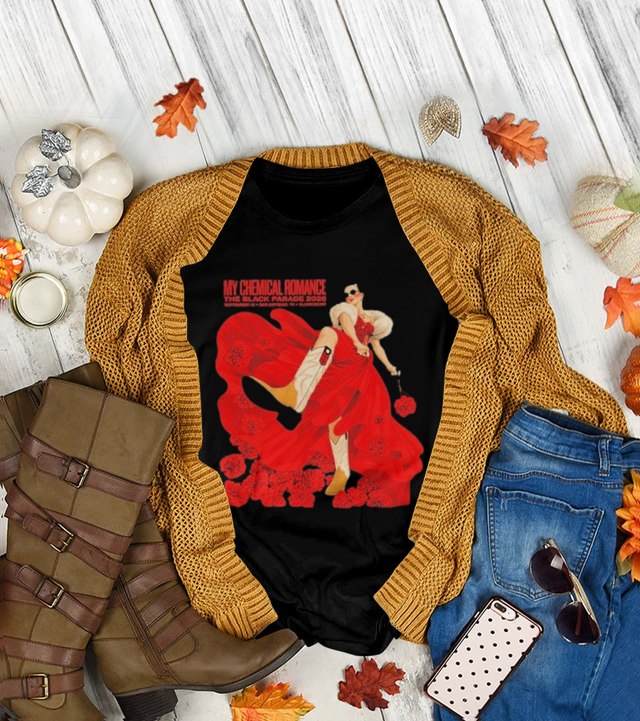 My Chemical Romance The Black Parade 2026 San Antonio September 12 Aladome Flower Dress Cowboy Boots T-Shirt