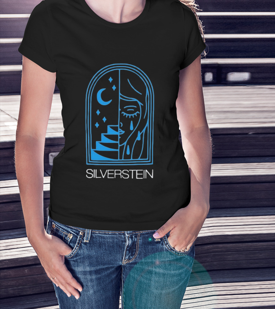 Silverstein Moon Crying Face Stairs Crescent Window T-Shirt