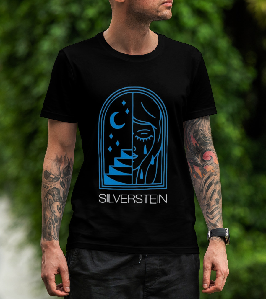 Silverstein Moon Crying Face Stairs Crescent Window T-Shirt